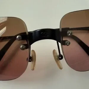 CHANEL Brown Gradient Rimless Sunglasses (RARE) CHANEL | Accessories | Chanel Brown Gradient Rimless  main image 4